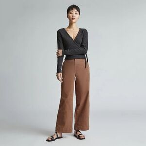 Everlane SOLD OUT Organic Wide-Leg Pant Cocoa Brown High Rise | Size 4